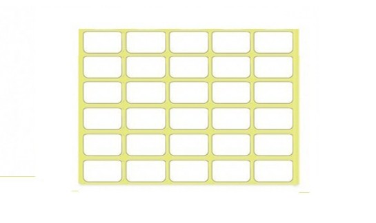 [ET0006] ETIQUETTE 2*1 BLANC PQT DE 5 PLAQUES