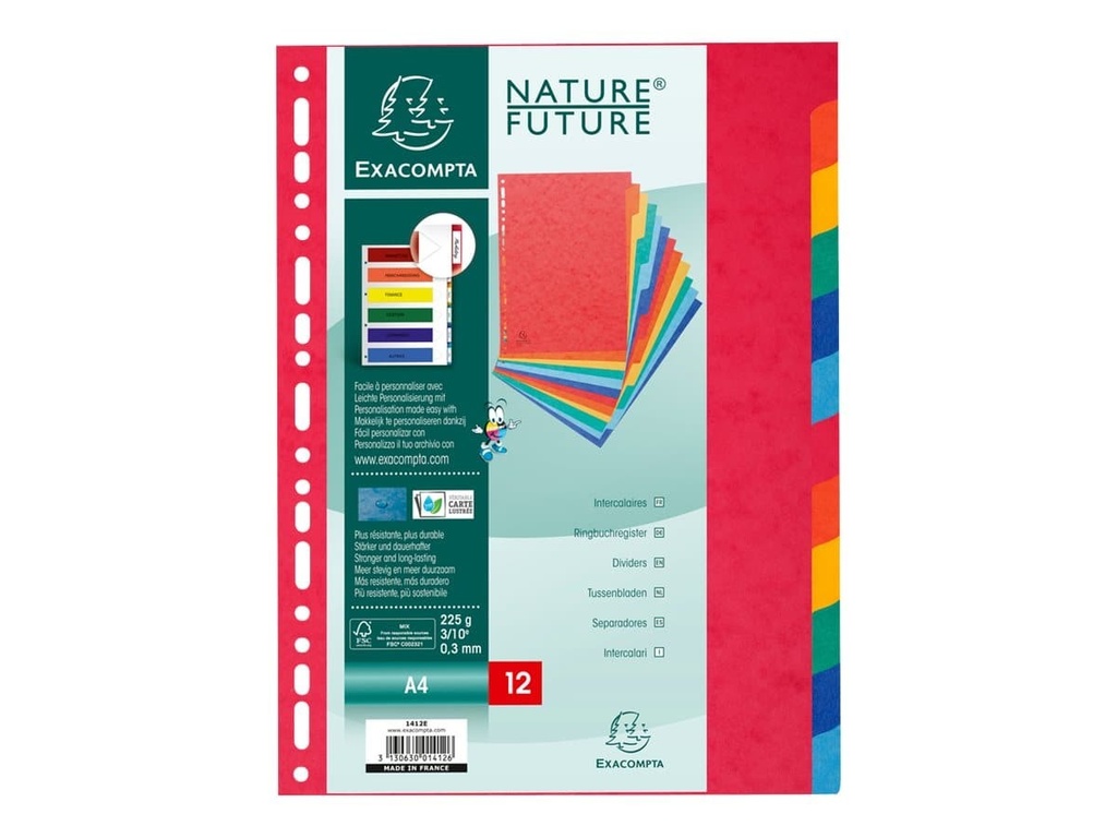 [JS1412] JEUX DE SEPARATION CARTONNE DE 12 REF 1412E EXACOMPTA