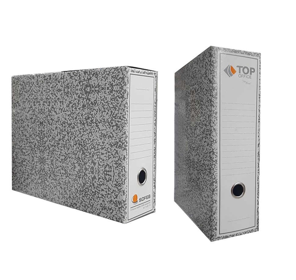 [BA0110] BOITE D'ARCHIVE TOP OFFICE MM DOS 100 MM DOUBLE TROUS PLASTIFIEE