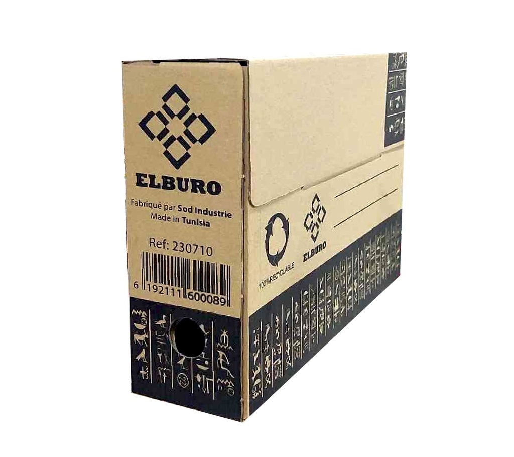 [BA0009] BOITE D'ARCHIVE ELBURO ONDULEE PRSSPON DOS 100 MM KRAFT