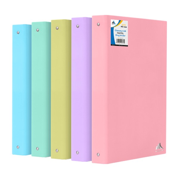 [CL0134] CLASSEUR 4 ANN DOS 40MM SEMI RIGIDE PASTEL O.PLAST