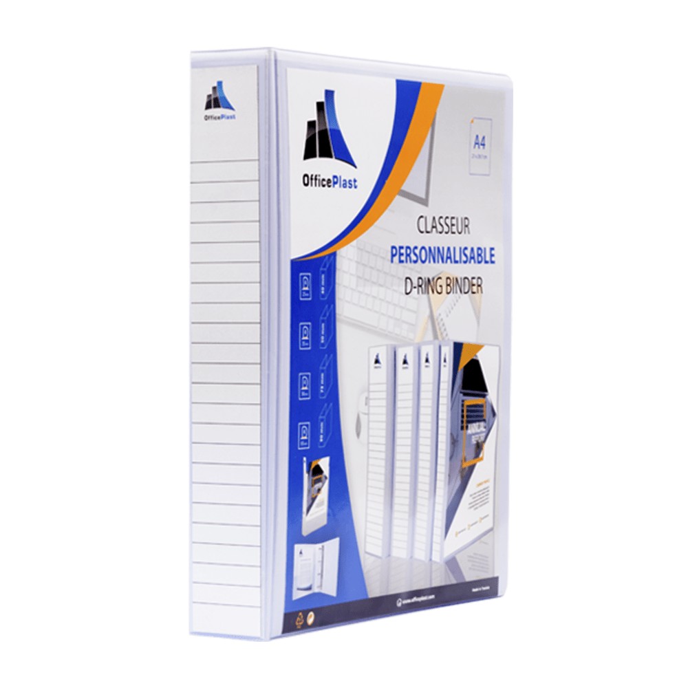 [CP0076] CLASSEUR 4 ANN PERSONALISABLE D 25 MM DOS 40 MM OFFICE PLAST