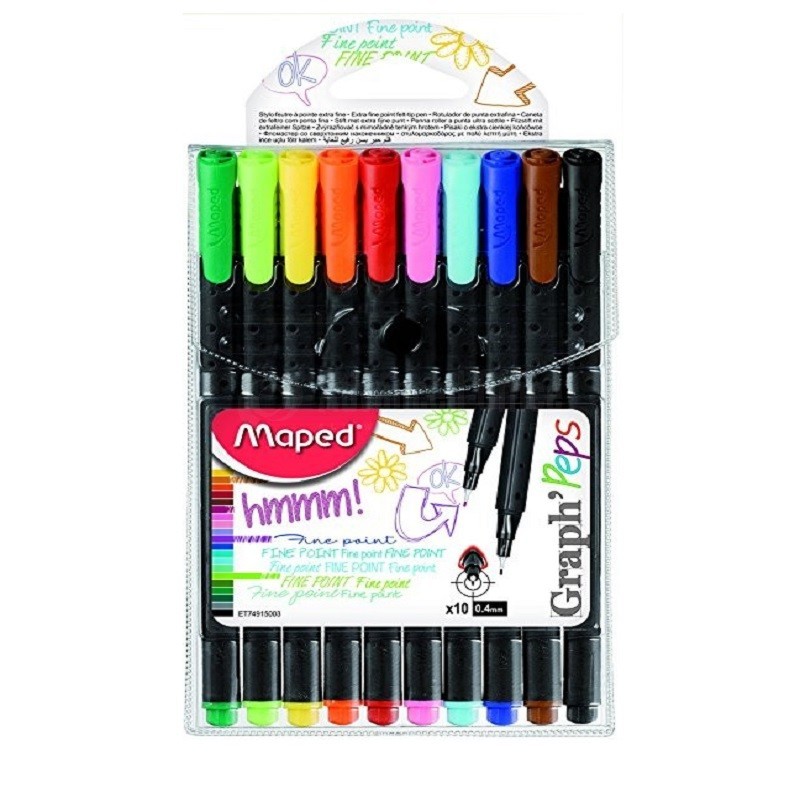 [PS9150] POCHETTE DE 10 STYLOS FINE GRAPH'PEPS MAPED