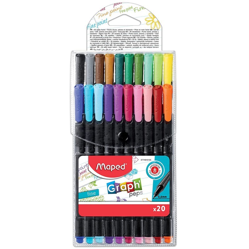 [PS9051] POCHETTE DE 20 STYLOS FINE GRAPH'PEPS MAPED