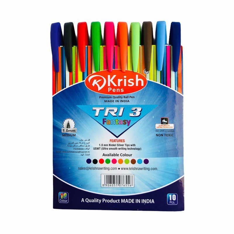 [PS7655] POCHETTE DE 10 STYLOS KRISH TRI3