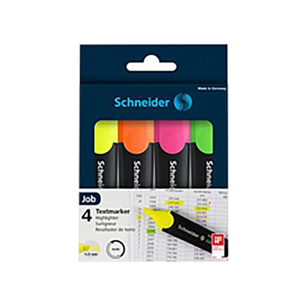 [PF1500] POCHETTE DE 4 STYLO FLEORESCENT SCHNEIDER  REF 1500