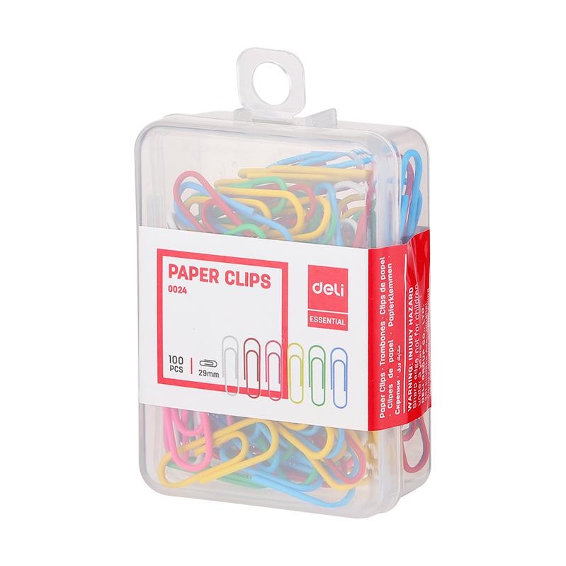 [TR0024] TROMBONNE COULEUR 29MM DELI PQT DE 100PCS