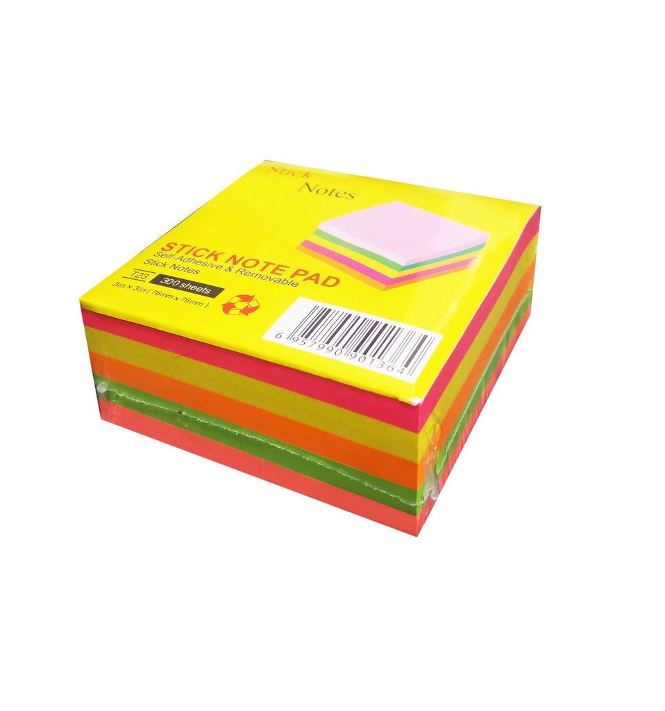 [ST4998] STICK NOTE 76*76 5 CLR FLEO DE 300F