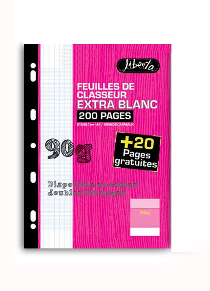 [CH0220] CHARGE CLASSEUR 200+20 LIBERTA 90G A4