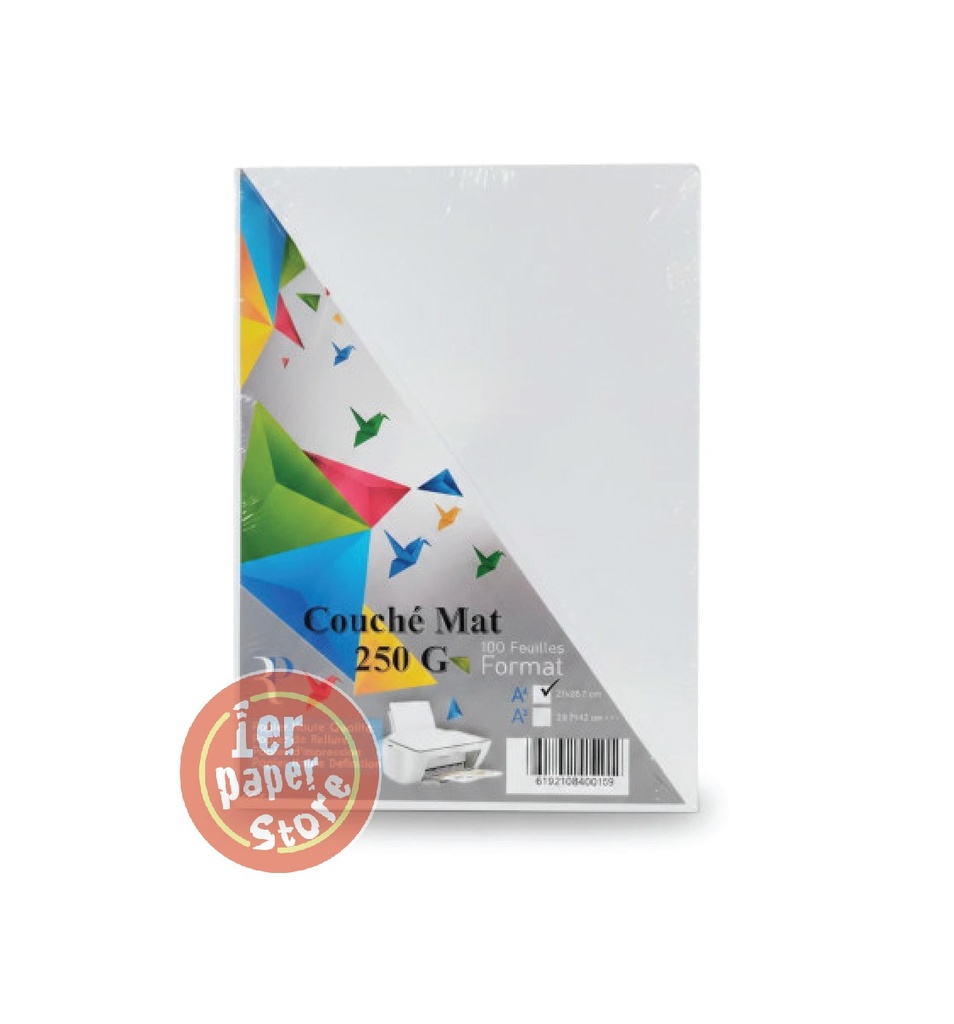 [PG2250-1] RAME PAGE DE GARDE A4 COUCHE MAT 250G 100F