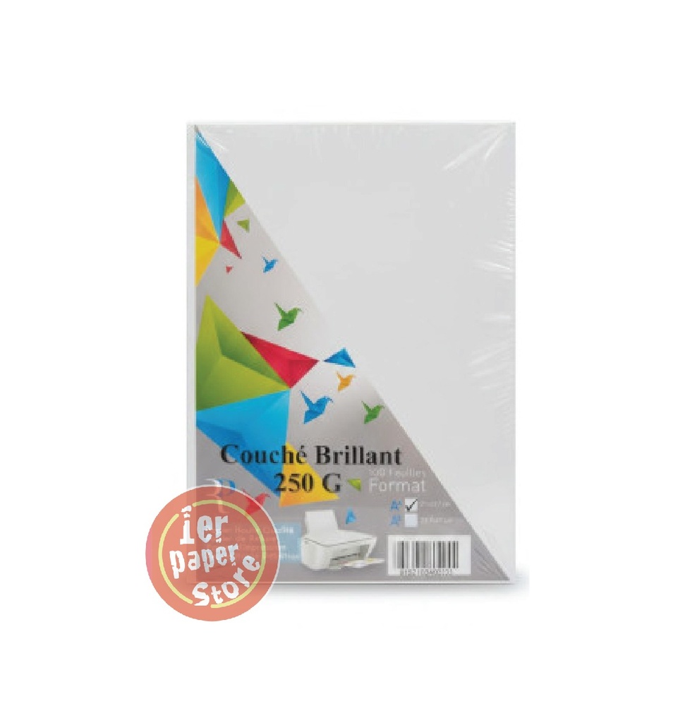 [PG2250-2] RAME PAGE DE GARDE A4 COUCHE BRILLANT 250G 100F