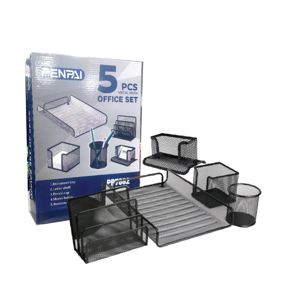 [GB2283] GARNITURE DE BUREAU METAL 5 PCS  7802