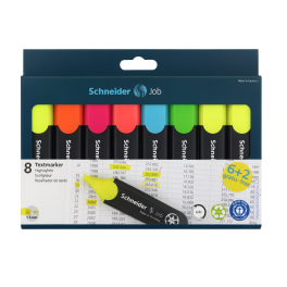 [PF5088] POCHETTE DE 8 STYLOS FLEORESCENT SCHNEIDER  JOB 150