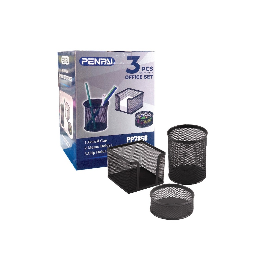 [DO7858] SET DE 3 ACCESOIRES DE BUREAU METAL  7858
