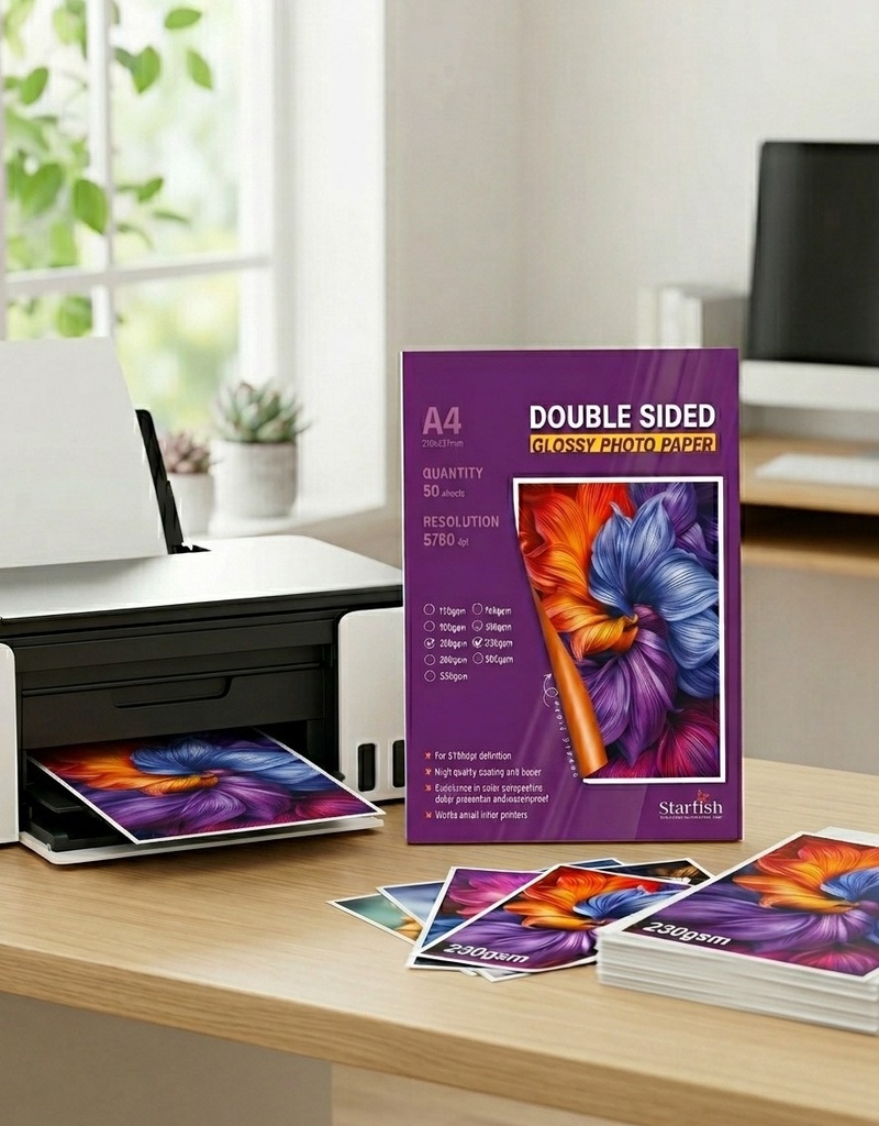 RAME PAPIER PHOTO GLOSSY 2F A4 230G DE 50F STARFISH/20-18