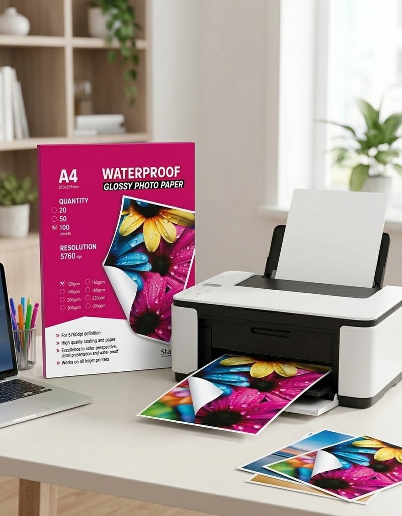 [PP1115] RAME PAPIER PHOTO GLOSSY 1F A4 120G DE 100F STARFISH/20-1