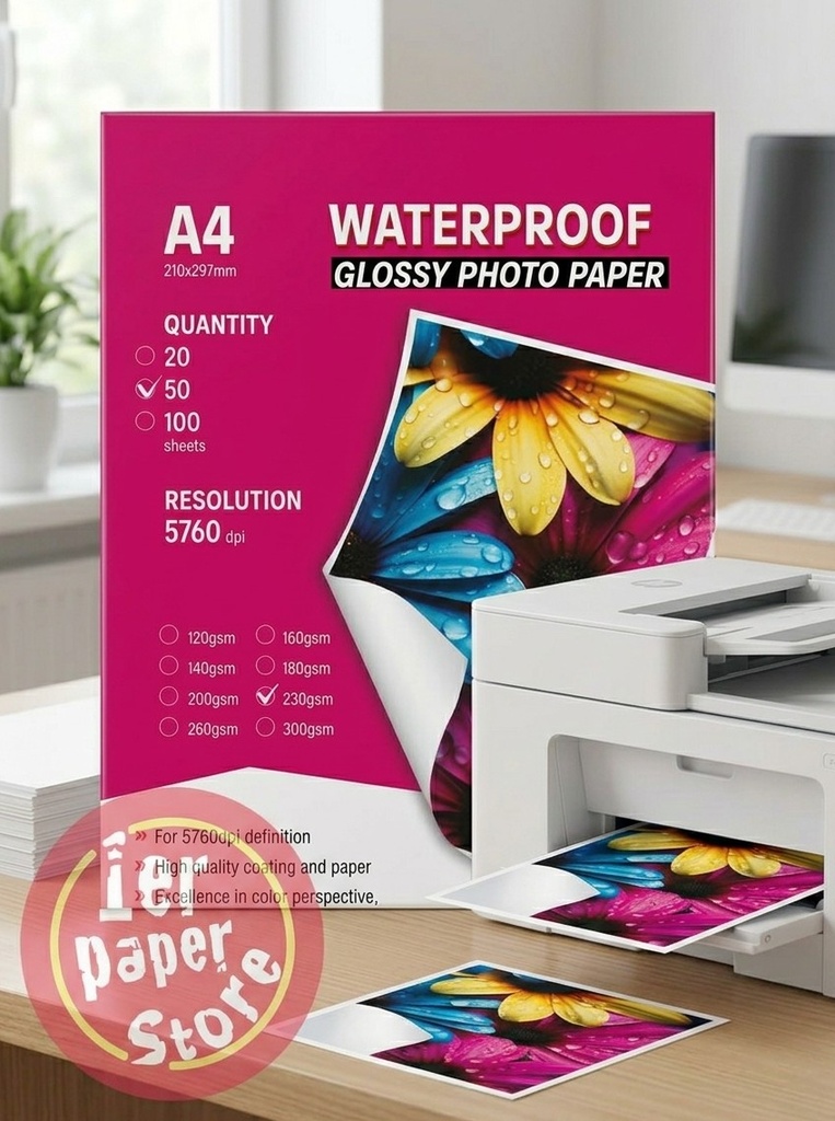 [PP2303] RAME PAPIER PHOTO GLOSSY 1F A4 230G DE 50 F STARFISH /20-6