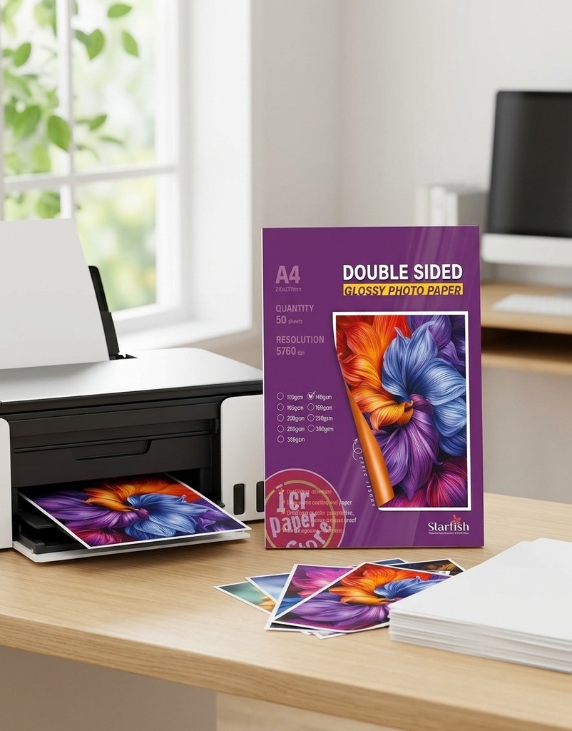 RAME PAPIER PHOTO GLOSSY 2F A4 140G DE 50F STARFISH /40-13