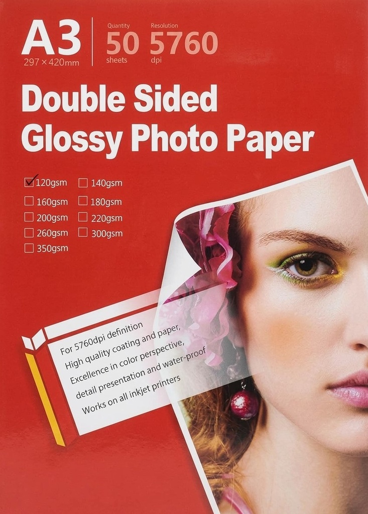 [RP3120] RAME PAPIER PHOTO GLOSSY 2F A3 260G DE 50F NARSURN/20-19