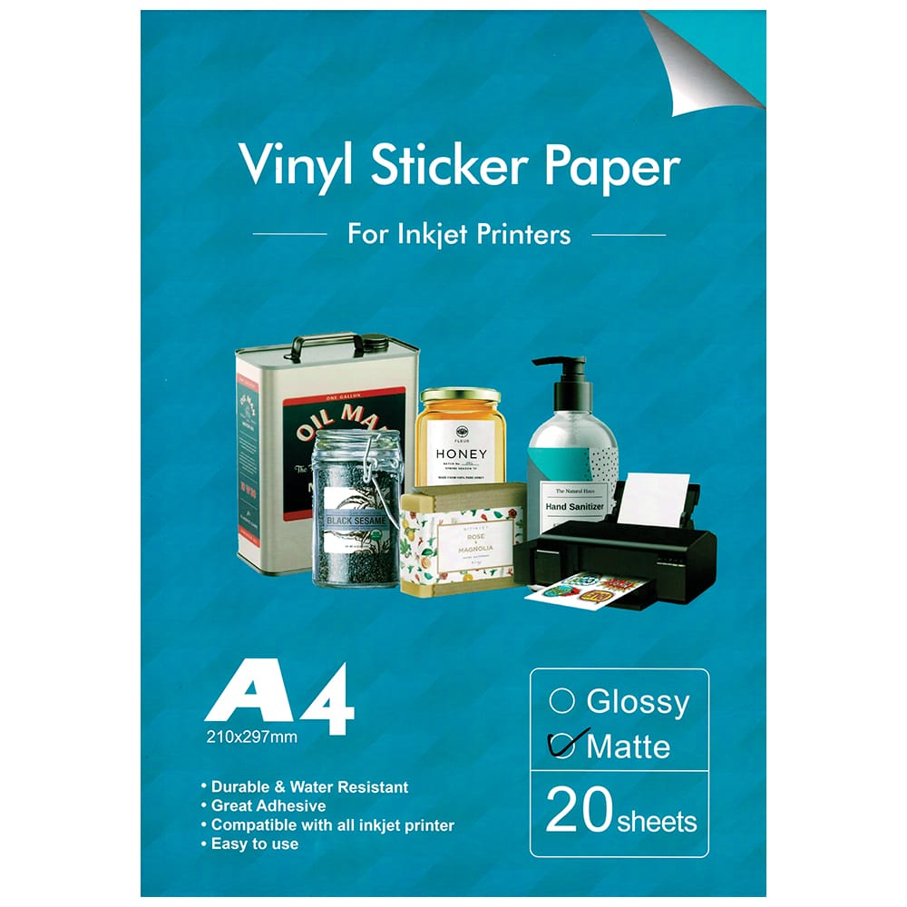 PAPIER  VINYL INKJET  A4 ADHESIF MATTE NARSURN /20